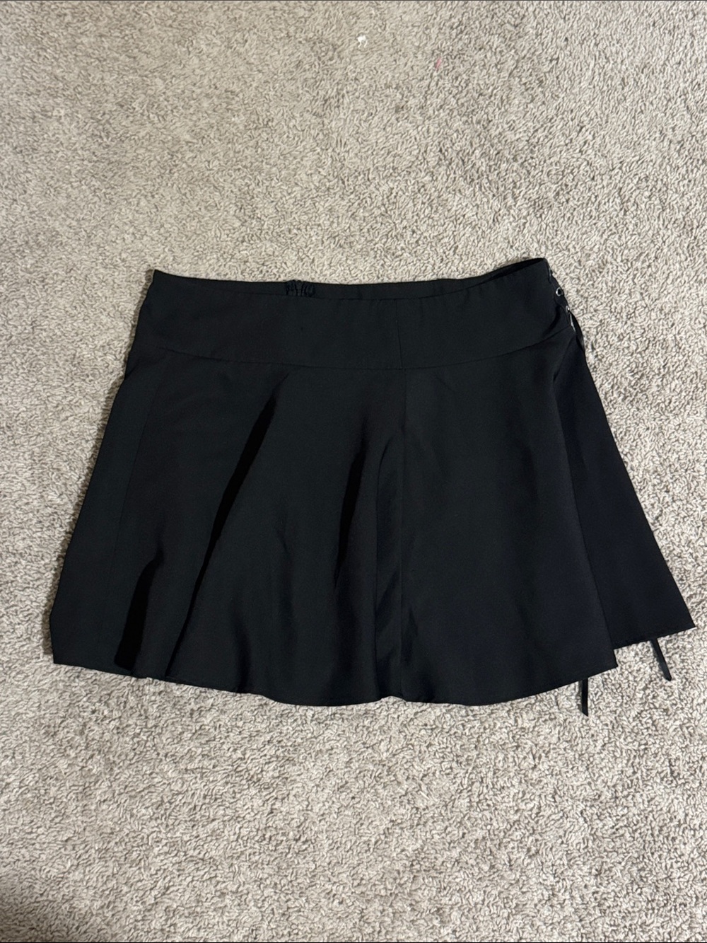 Source Unknown Black Pleated Mini Skirt